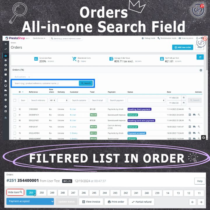Orders.One – Smart Order Search & Filtering Module for PrestaShop