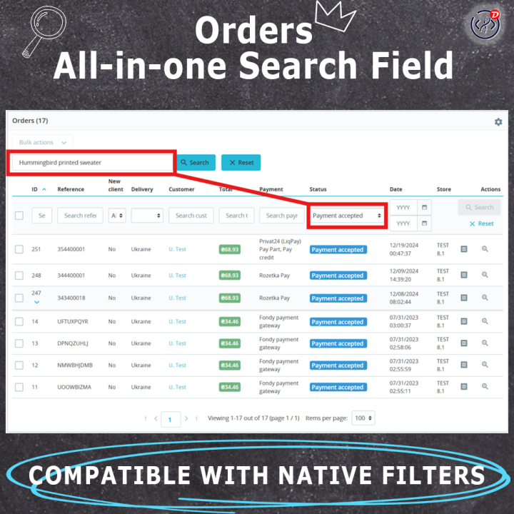 Orders.One – Smart Order Search & Filtering Module for PrestaShop