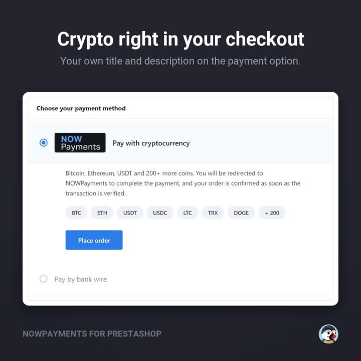 NOWPayments para PrestaShop – más de 200 criptomonedas