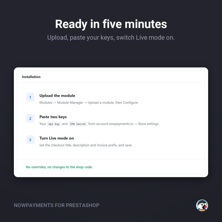 NOWPayments Crypto Module for PrestaShop – 200+ Coins